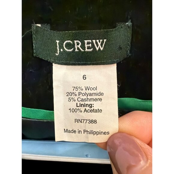 J.Crew Pippa Cropped Peacoat Women's 6 Double-Breasted Black Wool-Blend Coat Siz - Picture 4 of 5